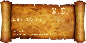 Wahl Dóra névjegykártya
